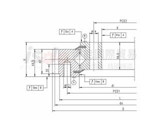 HXSA外齒圈交叉滾子轉盤軸承外觀圖