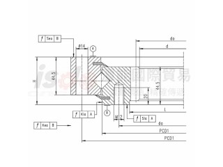 HXSI內齒圈交叉滾子轉盤軸承外觀圖