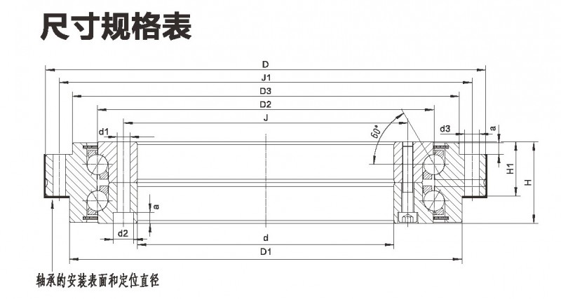 YRTS高速系列軸承尺寸規格圖1