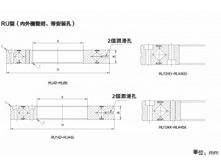 RU型(內外圈整體.帶安裝孔)尺寸規格圖1