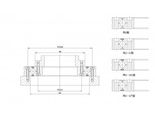 RU型(內外圈整體.帶安裝孔)尺寸規格圖2
